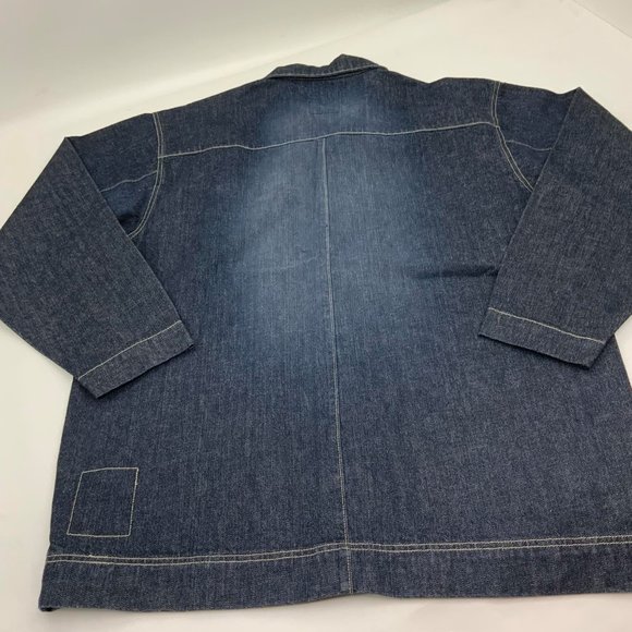 Men's Sean John Raw Blue Sandblast Denim Jacket - Picture 3 of 4